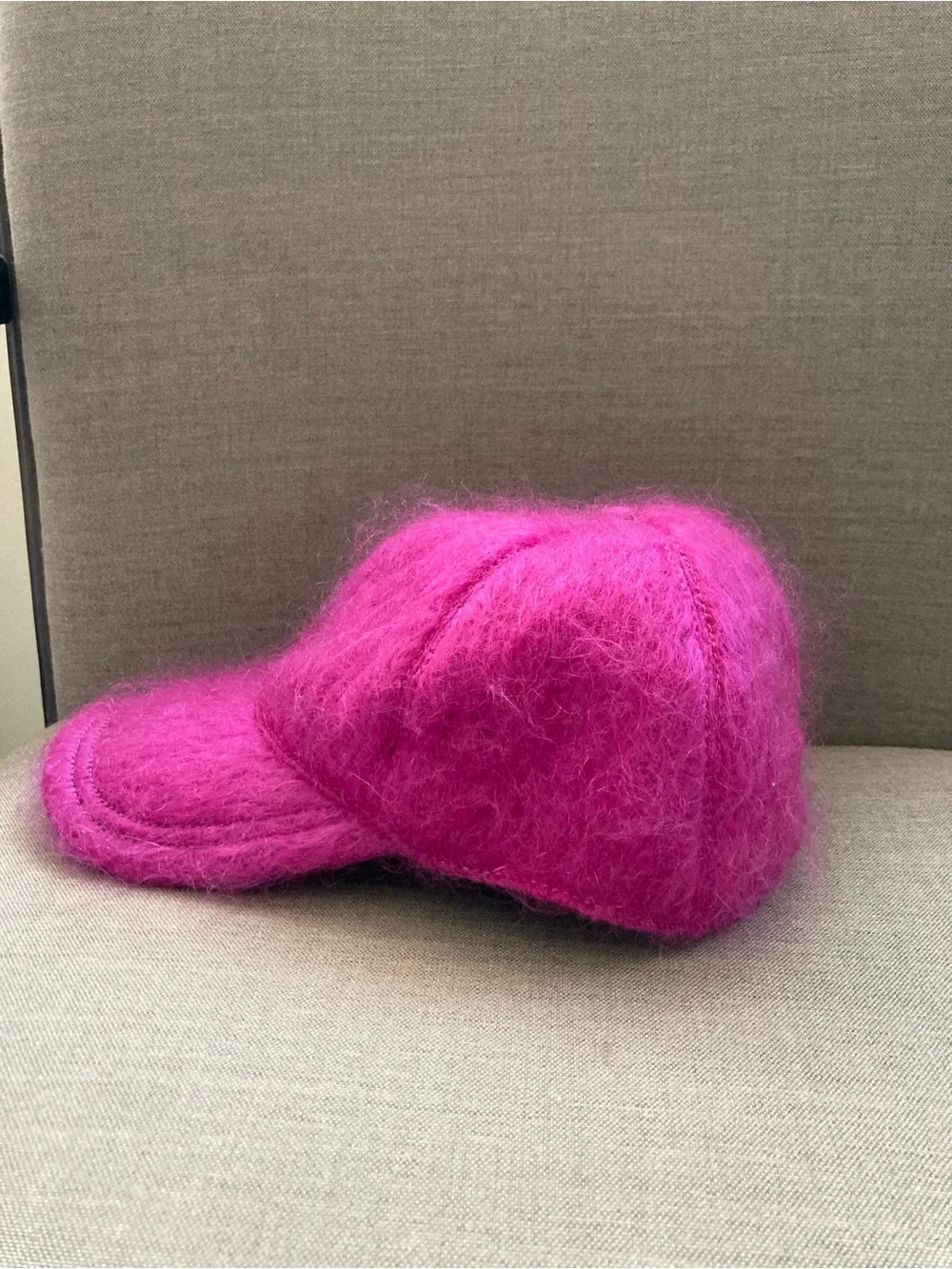 Gucci Hot Pink Mohair GG Baseball Cap